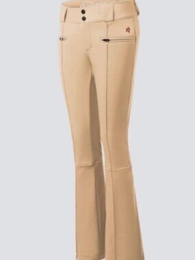 PERFECT MOMENT Mid Rise Aurora Flared Ski Pants in Beige. L